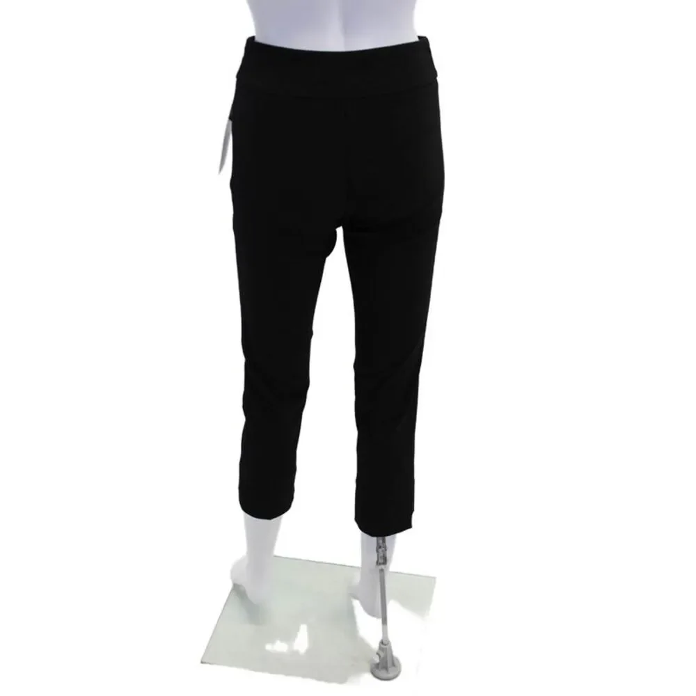 Estelle & Finn Womens Elastic Waistband Knit Straight Leg Pants Black Size 0
